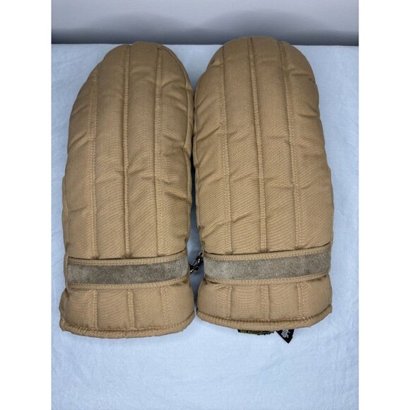 THINSULATE Mitten Mens L/XL Tan Cowhide Warm Ski Snow Board Winter - Picture 1 of 3